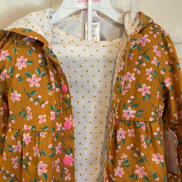 NWT little lass 3 piece outfit jacket with hood, top and pant - Picture 2 of 7